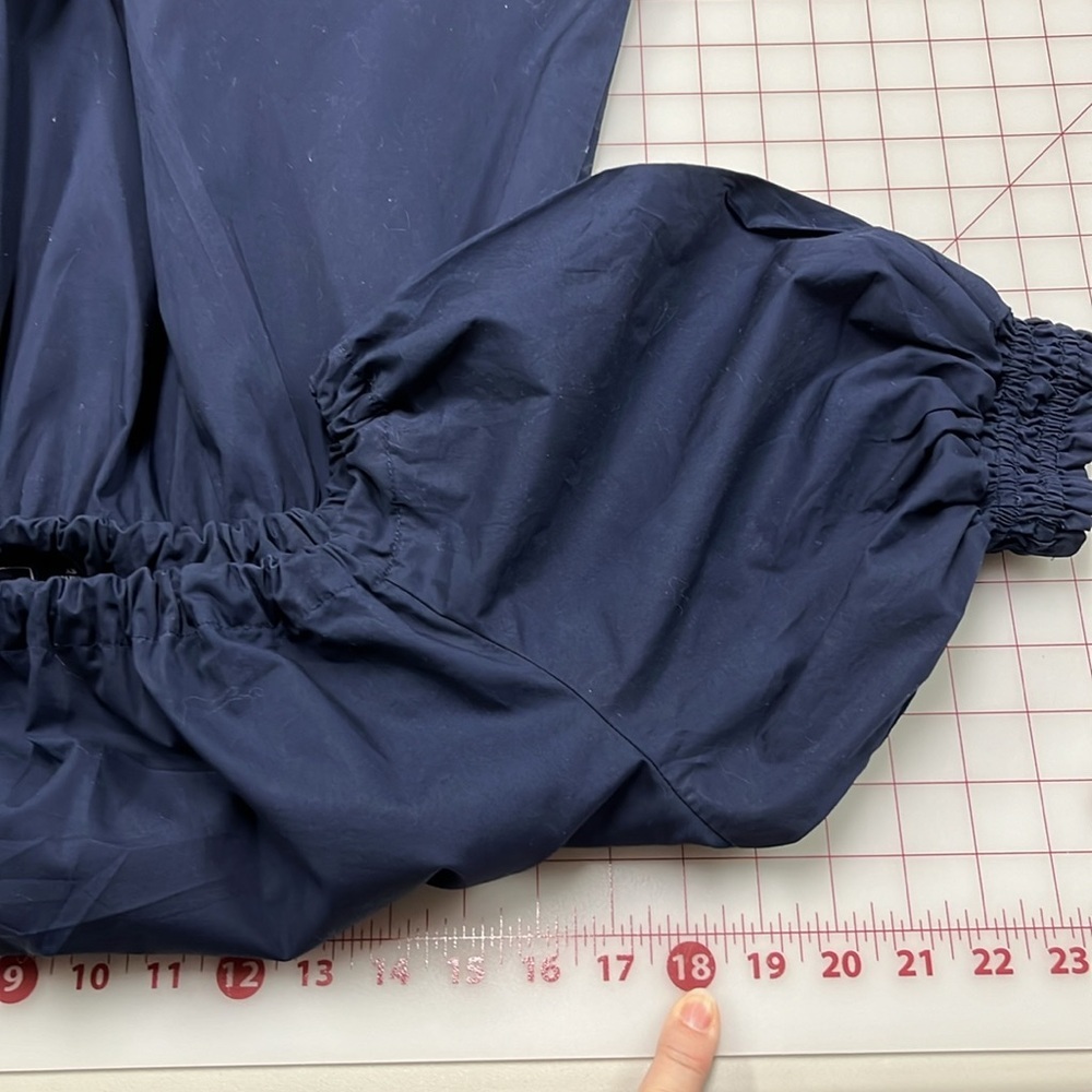 GAP Peasant Boho Party 100% Cotton Ruffle Tier Smock Waist/Puff SLV Navy Mini XS - Picture 15 of 16